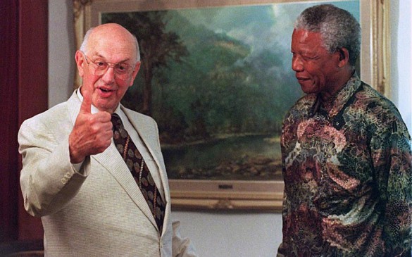 sellout nigga Mandela with Botha The White Devil